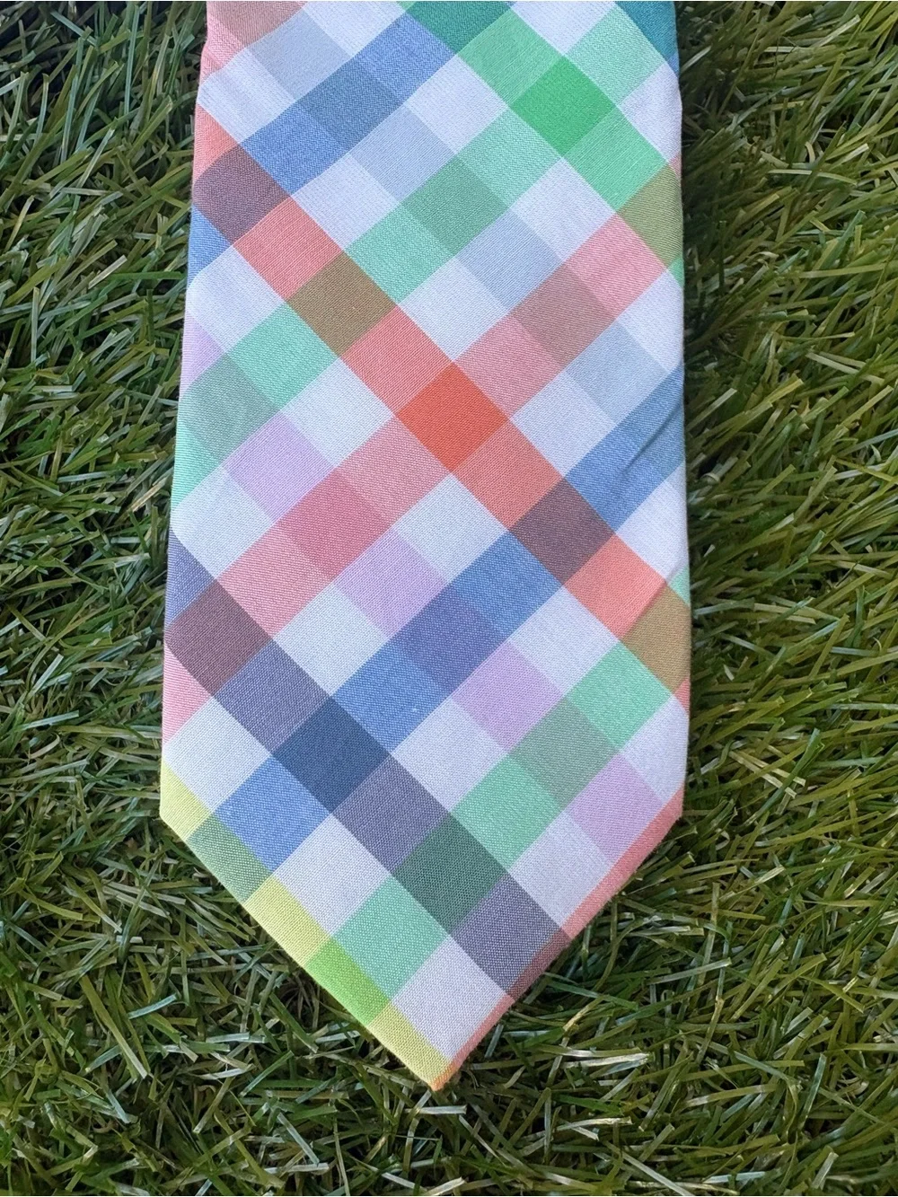 NWT Crewcuts JCrew Multicolor Pastel Plaid Tie 52” Size 8-16